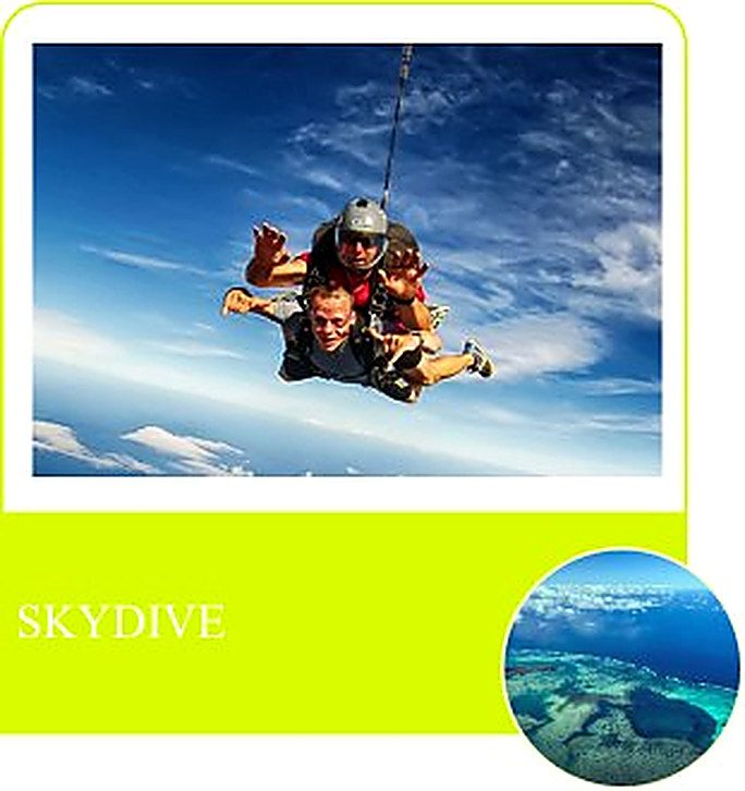 Tandem skydiving over the lagoon